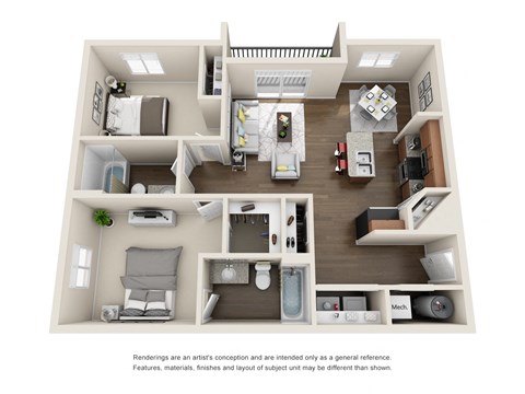 West Jordan, UT Boulder Canyon Apartments Pine Floor Plan